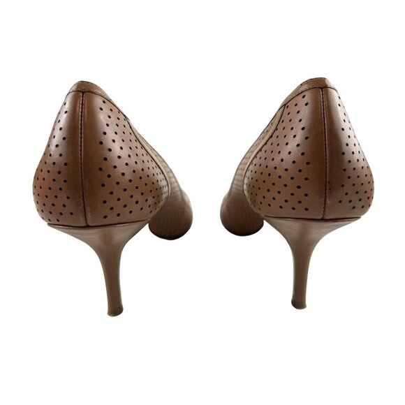 BCBGirls Darren Dark Wheat Leather Cut-Out Pointy Toe Heels w/ Bow Size 9M READ! - Picture 5 of 13